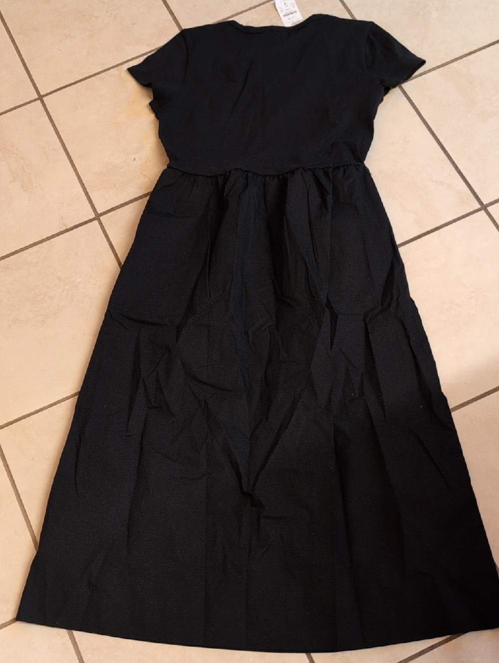 NWT J. Crew Black Mixy Mixed Media Knit Midi Dress short Sleeve Size S - Picture 3 of 11